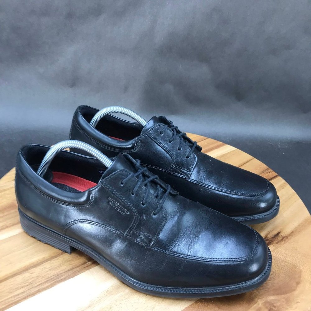Rockport Hydro Shield Waterproof Black Leather Oxfords Dress Shoes Mens 10.5 M